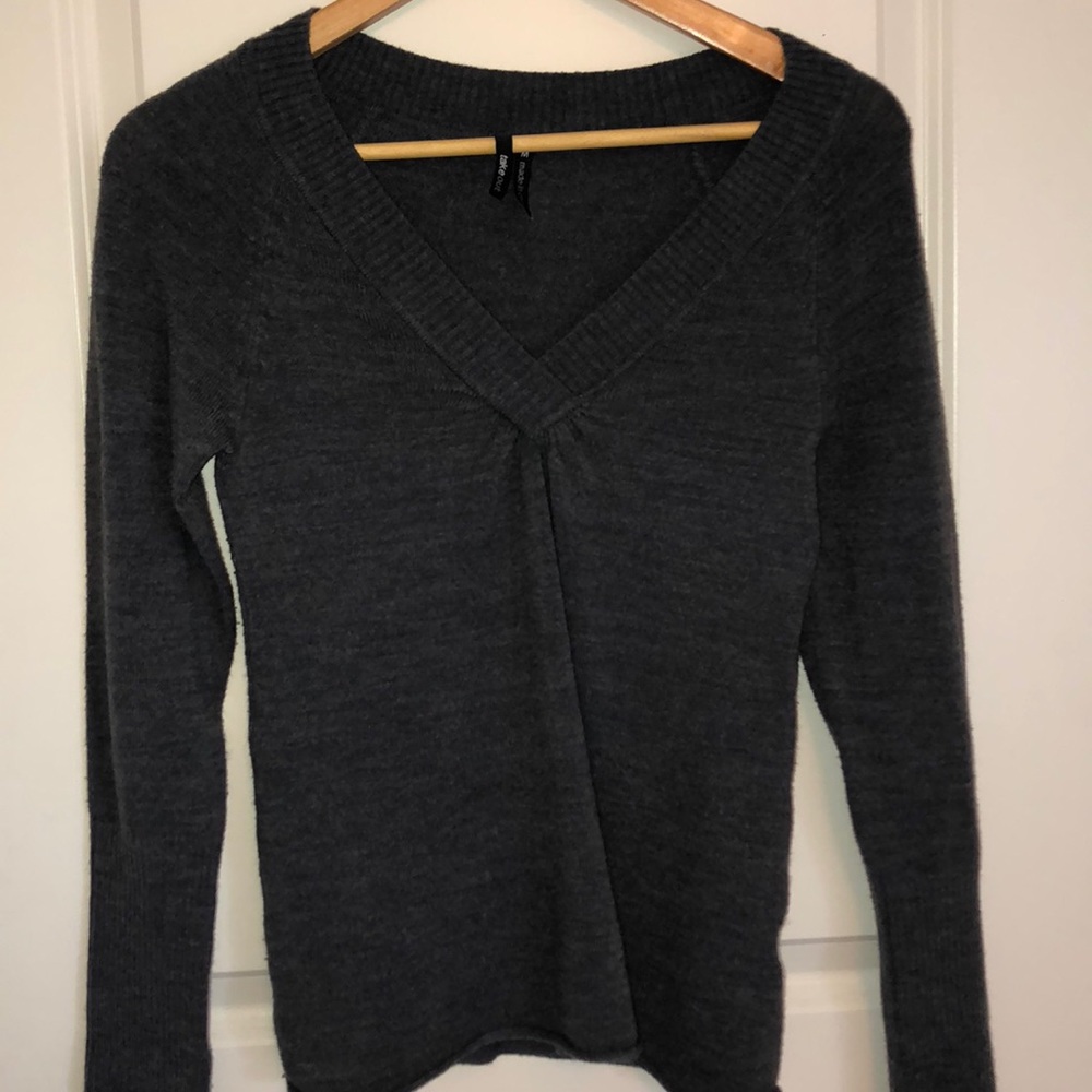 Gray V-Neck Sweater
